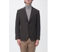 MANUEL RITZ Blazer monopetto in poliestere stretch con tasche a toppa 58 Marrone