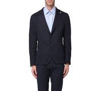 Manuel Ritz giacca monopetto in fresco lana nero blu 46