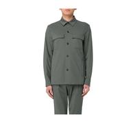 Manuel Ritz, ,Jackets ,Uomo ,Verde ,L Giacca Camicia in Jersey di Cotone Stretch