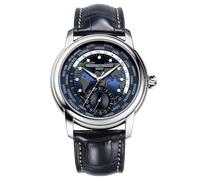 MANUFACTURE WORLDTIMER 42MM GMT DATE, BLUE DIAL, BLUE LEATHER STRAP FC-718NWM4H6 One Size