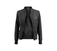 Manufaktur13 Bomber da donna leggera giacca bomber da mezza stagione con inserti laterali elasticizzati, giacca da aviatore, giacca da motociclista, primavera/autunno, giacca da pilota nero L