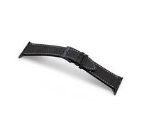 MANUFAKTURWERK Bracciale HOHELUFT | compatibile con Apple Watch 1-9, SE | pelle | per uomo e donna | sport | nero, Mezzanotte in alluminio, XL (Large). 42 mm / 44 mm / 45 mm