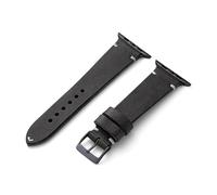 MANUFAKTURWERK Bracciale ST. Pauli | compatibile con Apple Watch 1-9, SE | pelle | per uomo e donna | sport | nero, Mezzanotte in alluminio, M (Standard). 42 mm / 44 mm / 45 mm