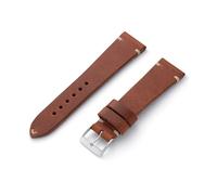 MANUFAKTURWERK Cinturino per orologio ST. Pauli | pelle | per uomo e donna | fibbia argentata, mogano, M (Standard). 22/20 mm