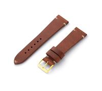 MANUFAKTURWERK Cinturino per orologio St Pauli | pelle | per uomo e donna | fibbia dorata, mogano, M (Standard). 22/20 mm, cinghia