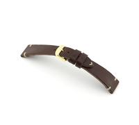 MANUFAKTURWERK Cinturino per orologio St Pauli | pelle | per uomo e donna | fibbia dorata, moka, XL (Large). 20/18 mm