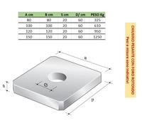 Manufatti cemento COPERCHIO/CHIUSINO PESANTE C/FORO ROTONDO
