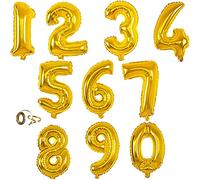 MANUKA Palloncini D'oro Palloncino Con Numeri Oro da 0 a 9 per Anniversario di Nozze per Feste di Compleanno per Natale Matrimonio New Year Banchetto Decorazioni