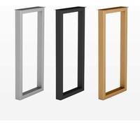 MANUKS Gamba da tavolo da bar cucina, Base da tavolo moderne rettangolari alte in metallo, piedi di supporto, protezione di pavimento, altezza 39,3 pollici / 100 cm, 1 pz (50 * 100CM, Argento)