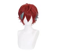 MANUKS Parrucca Anime Cosplay per Doppo Kannonzaka Parrucca,Short Red Blue Parrucca Capelli Sintetici,Halloween Costume Cosplay,per Festa Carnevale Natale
