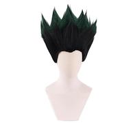 MANUKS Parrucca Anime Cosplay per Gon Freecss,Black Gradient Green Short Halloween Costume Cosplay Parrucca,per Festa Carnevale Natale