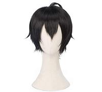 MANUKS Parrucca Anime Cosplay per Ichiro Yamada Parrucca,Short Black Parrucca Capelli Sintetici,Halloween Costume Cosplay,per Festa Carnevale Natale
