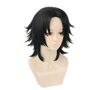 MANUKS Parrucca Anime Cosplay per Jiro Yamada Parrucca,Short Black Parrucca Capelli Sintetici,Halloween Costume Cosplay,per Festa Carnevale Natale