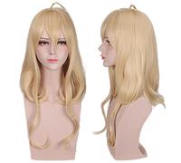 MANUKS Parrucca Anime Cosplay per Kaede Akamatsu Parrucca,Long Yellow Parrucca Capelli Sintetici,Halloween Costume Cosplay,per Festa Carnevale Natale