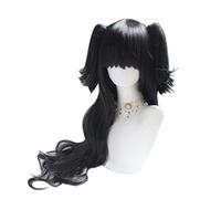 MANUKS Parrucca Anime Cosplay per Kate Parrucca,Long Black Parrucca Capelli Sintetici,Halloween Costume Cosplay,per Festa Carnevale Natale