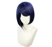 MANUKS Parrucca Anime Cosplay per Kujo Sara Parrucca,Dark Blue Short Parrucca Capelli Sintetici,Halloween Costume Cosplay,per Festa Carnevale Natale