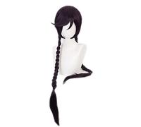 MANUKS Parrucca Anime Cosplay per Touko Fukawa Parrucca,Long Braids Dark Purple Parrucca Capelli Sintetici,Halloween Costume Cosplay,per Festa Carnevale Natale