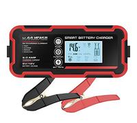 Manusage Caricatore intelligente completamente automatico da 6 Amp, caricabatterie portatile per auto da 6 V e 12 V, manutenzione batteria, caricabatterie per trickle, desolfatore della batteria con