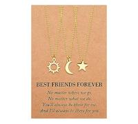 MANVEN 3Pcs Sole e Luna Collana Dell'amicizia Regalo Migliore Amica | Regalo Amiche Sorelle Mamme e Figlie Ragazze Donne BFF Compleanno Festa della mamma Stelle
