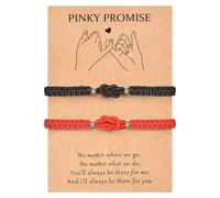 MANVEN Bracciali Coppia Regalo Coppia San Valentino Bracciale Filo Rosso del Destino Kabbalah Portafortuna Lui e Lei Amuleto Donne Fidanzata Fidanzato Amico Compleanno Anniversario Natale Rosso
