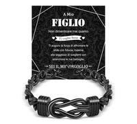 MANVEN Regalo Figlio Bracciale Figlio Compleanno Ragazzo Uomo Laurea Natale | Regali A Mio Figlio Ispirazionali Ragazzi 16 18 20 30 40 anni Compleanno Bracciale Originale in Pelle È Inciso