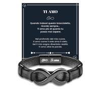 MANVEN Regalo Uomo Bracciale Uomo In Pelle San Valentino Regalo per Lui Lei Fidanzato Marito Ti amo Compleanno Natale Anniversario Gioielli Uomini