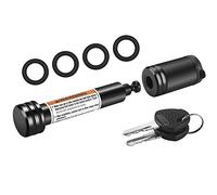 Manwe METOWARE Black Trailer Hitch Lock, 5/8" Dia Barbell-Style Locking Hitch Pin, Towing Hitch Receiver Lock with Anti-Rattle, Fits 2" Receiver Tubes, Class III & IV Hitch Receivers (1 Pack)