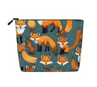 Many Foxes - Borsa per cosmetici in finta canapa, grande, organizer per articoli da toeletta da viaggio, resistente all'acqua