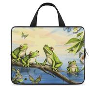 Many Frogs Sing on The Branches Summer Butterflies Lake Water Custodia per laptop da 15 pollici Custodia protettiva per computer portatile o tablet da 15 pollici Custodia protettiva per computer