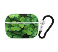 Many Green Clover AirPods Pro 2 custodia protettiva antiurto rigida per uomo e donna, compatibile con Airpod Pro custodia di 2a/1a generazione con portachiavi, bianco
