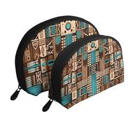 Many Horses - Set di 2 trousse da viaggio con cerniera, per cosmetici, Arte popolare messicana Boho1, Taglia unica