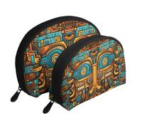 Many Horses - Set di 2 trousse da viaggio con cerniera, per cosmetici, Arte popolare messicana Boho2, Taglia unica