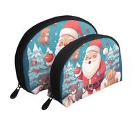 Many Horses - Set di 2 trousse da viaggio con cerniera, per cosmetici, Pupazzo di neve con scritta "Merry Christmas"., Taglia unica