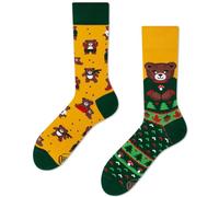 Many Mornings - Autumn Teddy - Calzini autunnali con orso, Verde, giallo., 39-42