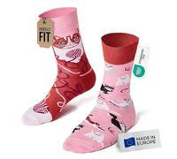 Many Mornings - Calzini Mismatched - Calzini divertenti unisex - Taglie 35-46 - Idea regalo - Made in EU - Animali, Playful Cat, 35-38