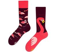 Many Mornings Pink Flamingo Calzini multicolori con fenicottero, uccello, lago, animali (35-38)