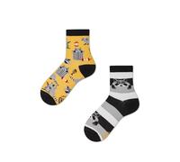 Many Mornings Raccoon Bandit Kids Calzini Non abbinati, Bunt, 27-30 Ragazzi Unisex