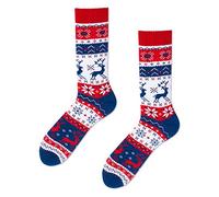 Many Mornings Warm Rudolph Calzini multicolori con renne, neve, inverno, natura selvaggia (35-38)
