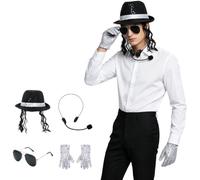 Manyakai Costumi Disco S S Festa Con Sequine Set Accessori Retro Per | Costumi Disco Costume Stella Del Ballo Lucente Accessori Uomo Anni Set Accessori Costumi Cosplay Halloween Party Magliette