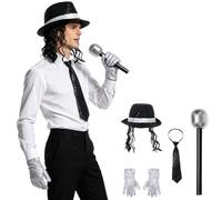 Manyakai Costumi Disco S S Festa Con Sequine Set Accessori Retro Per | Costumi Disco Costume Stella Del Ballo Lucente Accessori Uomo Anni Set Accessori Costumi Cosplay Halloween Party Magliette