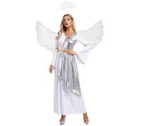 Manyakai Donna Costume Intero Bianco Da Angelo Vestito Donna In Stile Greco | Set Ali E Fascetta,Costume Di Halloween,Accessori Per Di,Festa Di Compleanno,In Maschera,Feste Toga,Carnevale,A Tema