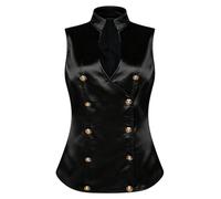 Manyakai Donna Costume Steampunk Donna Rinascimentale Medievale Principessa | Costume La Performance Teatrale,Pirata Fiera Rinascimentale,Gilet Corpetto Senza Maniche,Festa A Tema,Natale,Disco,Club
