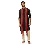 Manyavar Texture automatica Dupatta (solo DUPATTA), Rosso, 2.75 m