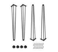 ManyiHome Set di 4 gambe per tavolo a forcina, capacità di carico 408,2 kg, aste per tavolino da caffè, comodino, panca, scrivania (40,6 cm)