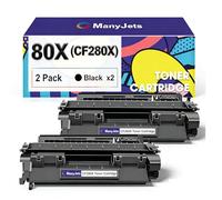 ManyJets 80X CF280X Cartuccia toner compatibile per HP 80X CF280X 80A CF280A nero uso per HP Pro 400 M401a M401d M401n M401dn M401dne M401dw MFP M425dn M425dw P2035 (nero, 2035) -Confezione: