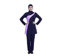 MANYMANY Costume da Bagno a Maniche Lunghe Musulmano a Due Pezzi Costumi da Bagno islamici a Copertura Totale Burkini Costumi da Bagno Neri modesti