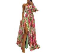 MANYMANY Donne Sexy Una Spalla 3D Fiore Tulle Abiti da Prom Spaccato Abito da Sera Formale Lungo Partito Abiti da Ballo per Donna