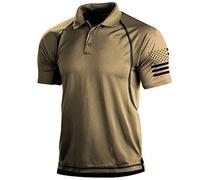 MANYMANY Polo da Uomo a Manica Corta Tattica all'aperto da Uomo Camicie Militari dell'Esercito con vestibilità Atletica Maglietta da Trekking in Cotone Traspirante da Battaglia