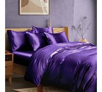 Manyshofu Set copripiumino per letto queen size, 6 pezzi, setoso, non trapuntato, rinfrescante e lussuoso in raso, 1 copripiumino in raso, 1 lenzuolo con angoli in raso, 4 federe