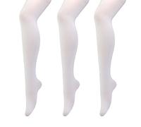 Manzi, 3 paia di collant da donna per balletto e danza, modello basic convertibile White XL